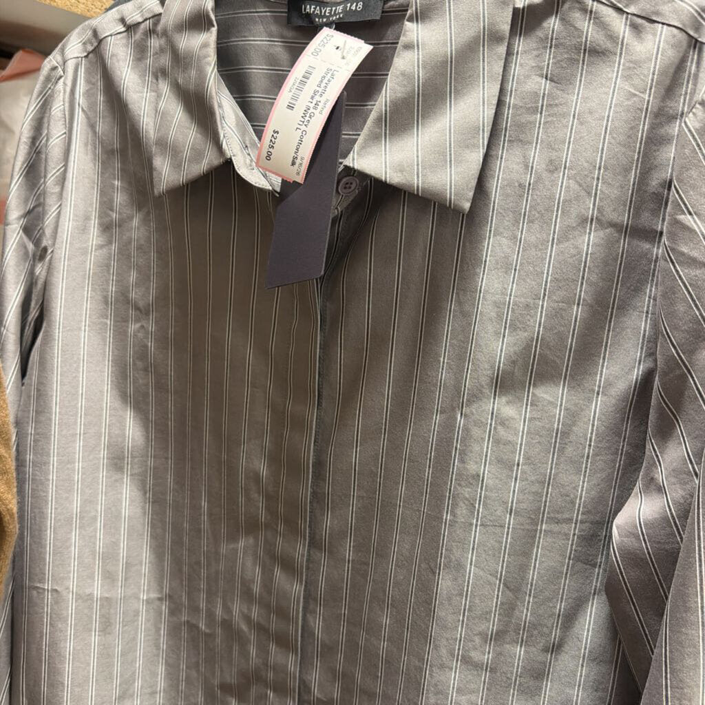 Grey Cotton/Silk Striped Shirt (NWT)