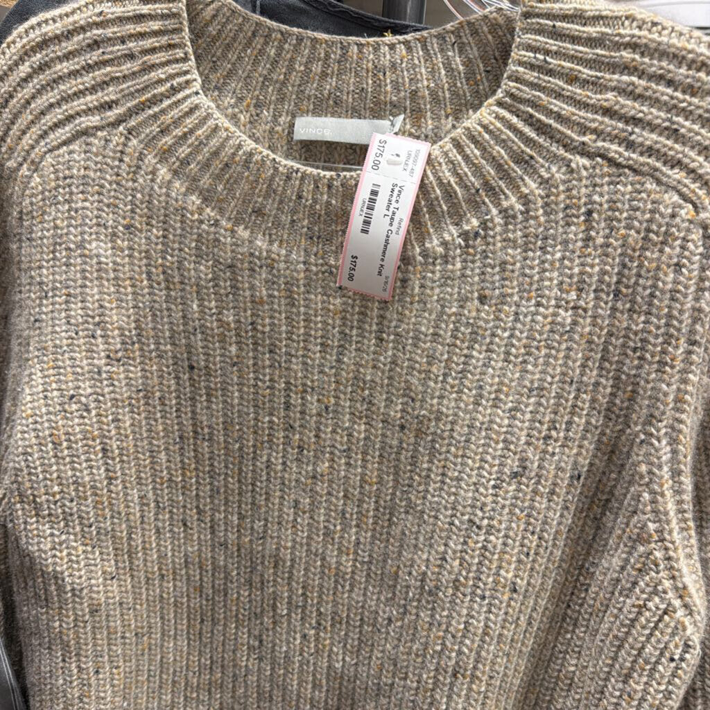 Taupe Cashmere Knit Sweater