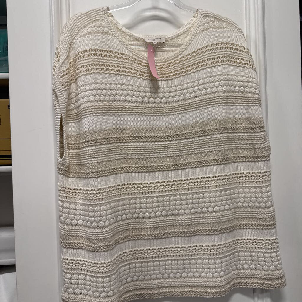 Cream Cotton/Silk Sleeveless Sweater