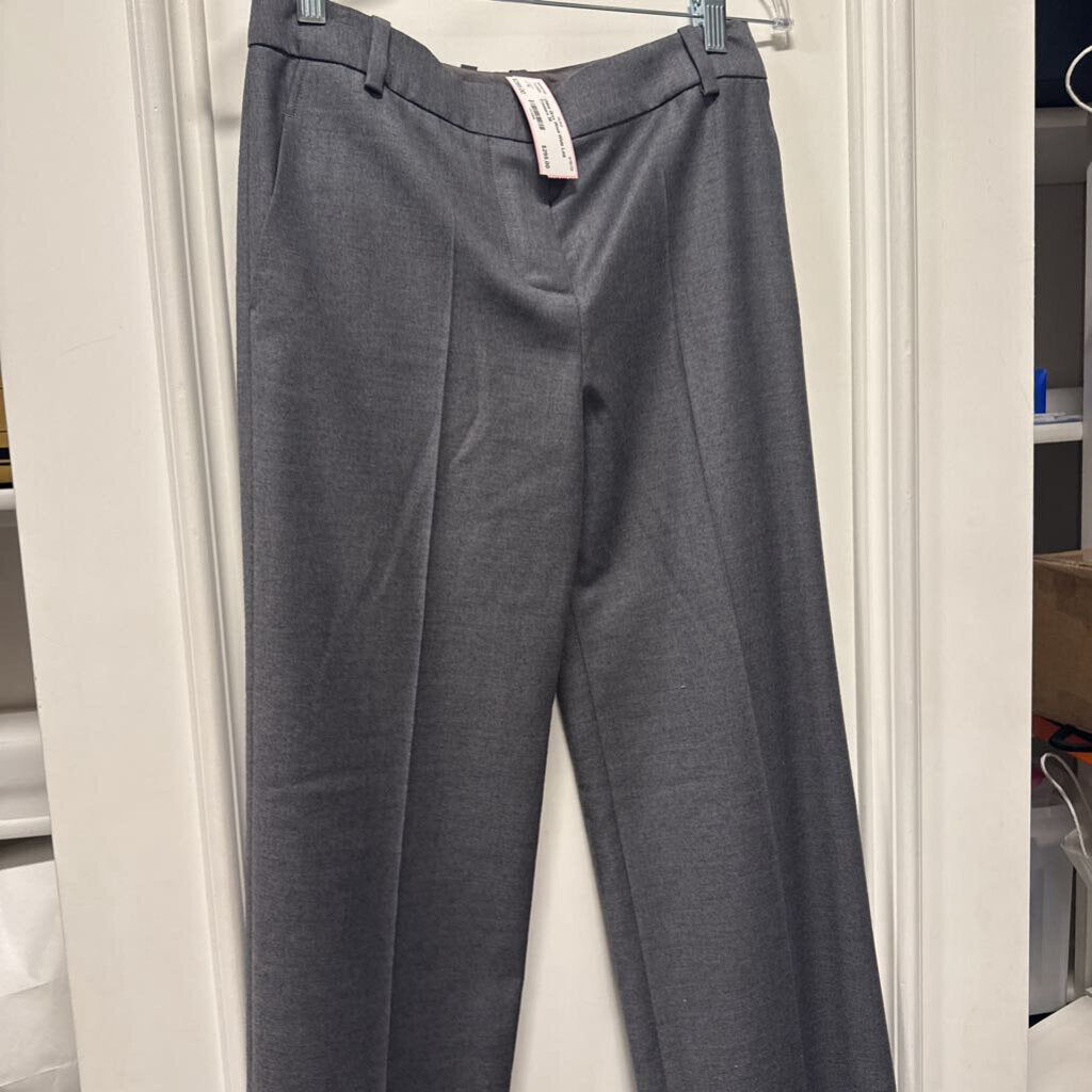 Grey Wool Wide Leg Trousers