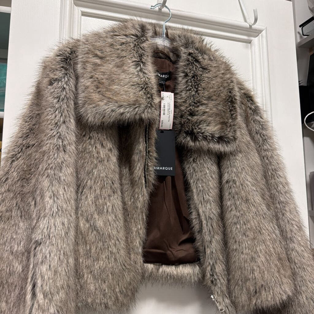 Gray Faux Fur Jacket (NWT)