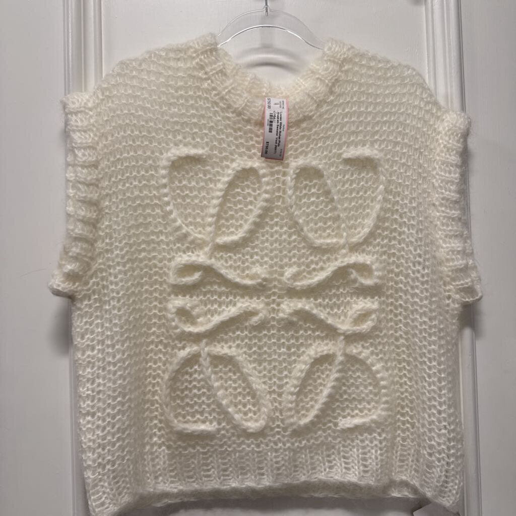 White Mohair/Poly Anagram Sweater Vest (NWT)