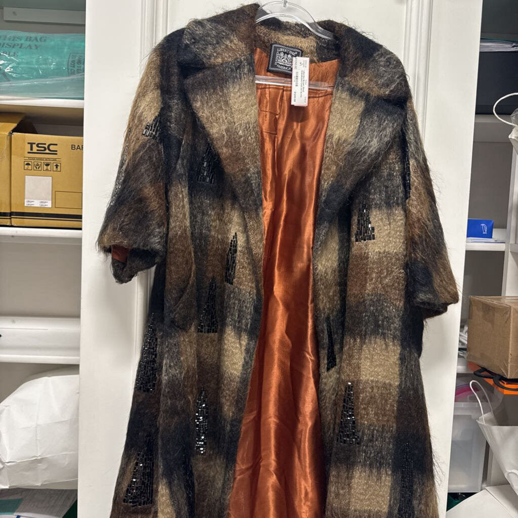 Brown Wool Embellished Coat (as is)