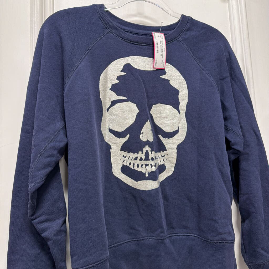 Navy Cotton Skull Sweatshirt