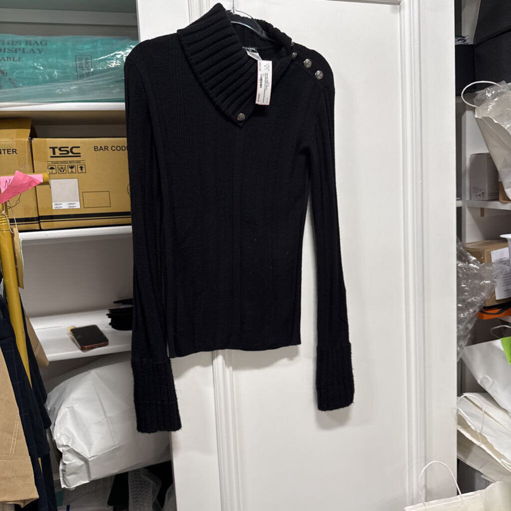 2008 Black Wool/Cashmere Ribbed Sweater