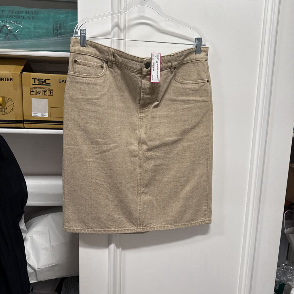 Brown Denim Midi Skirt