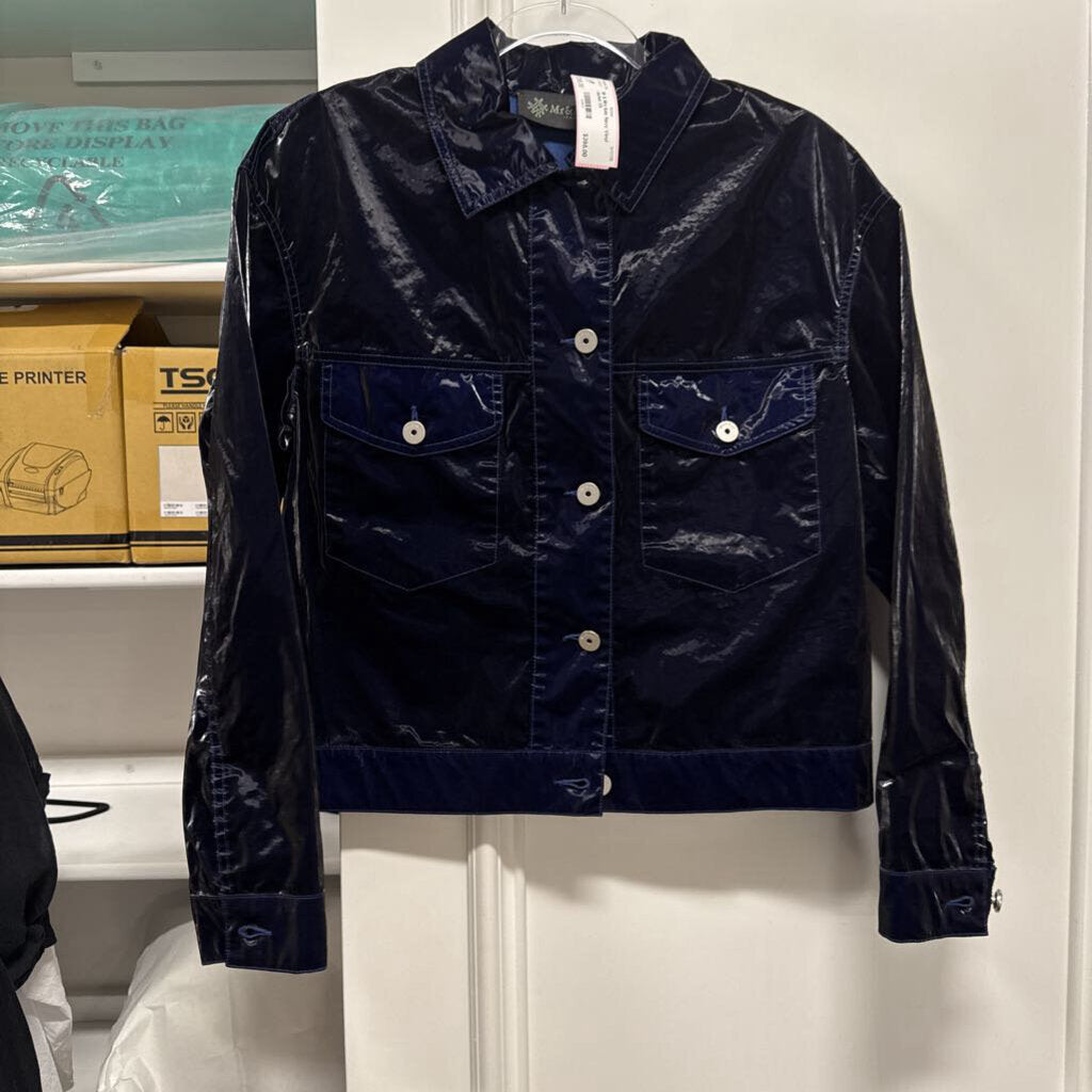 Navy Vinyl Jacket