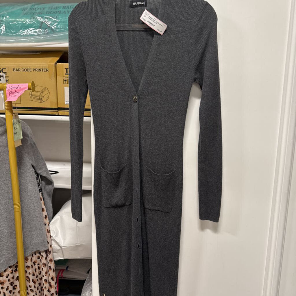 Grey Silk/Cashmere Cardigan Dress