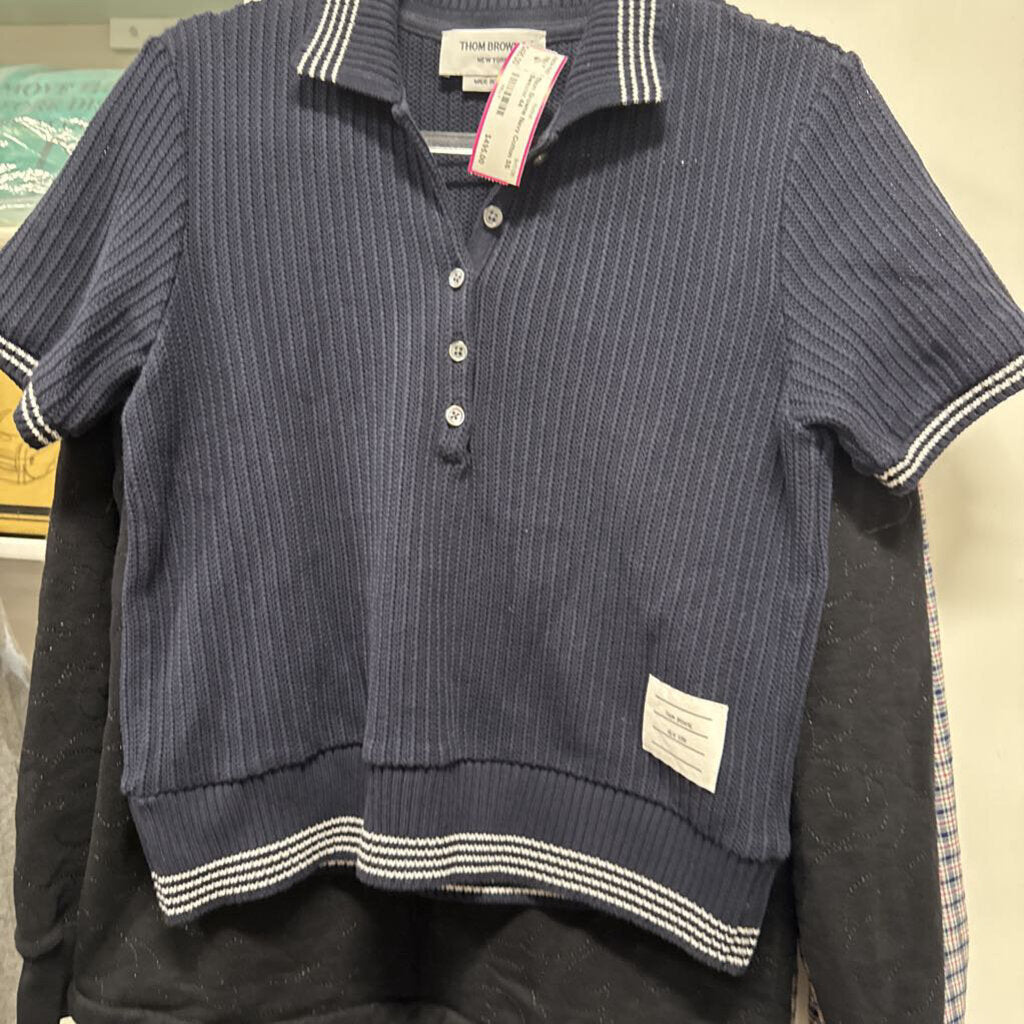 Navy Cotton SS Sweater