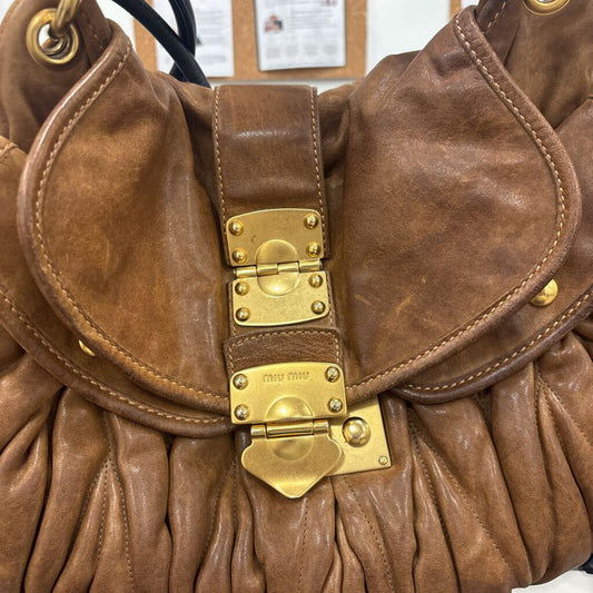 Brown Distresssed Matelease Bag (as is Handle)