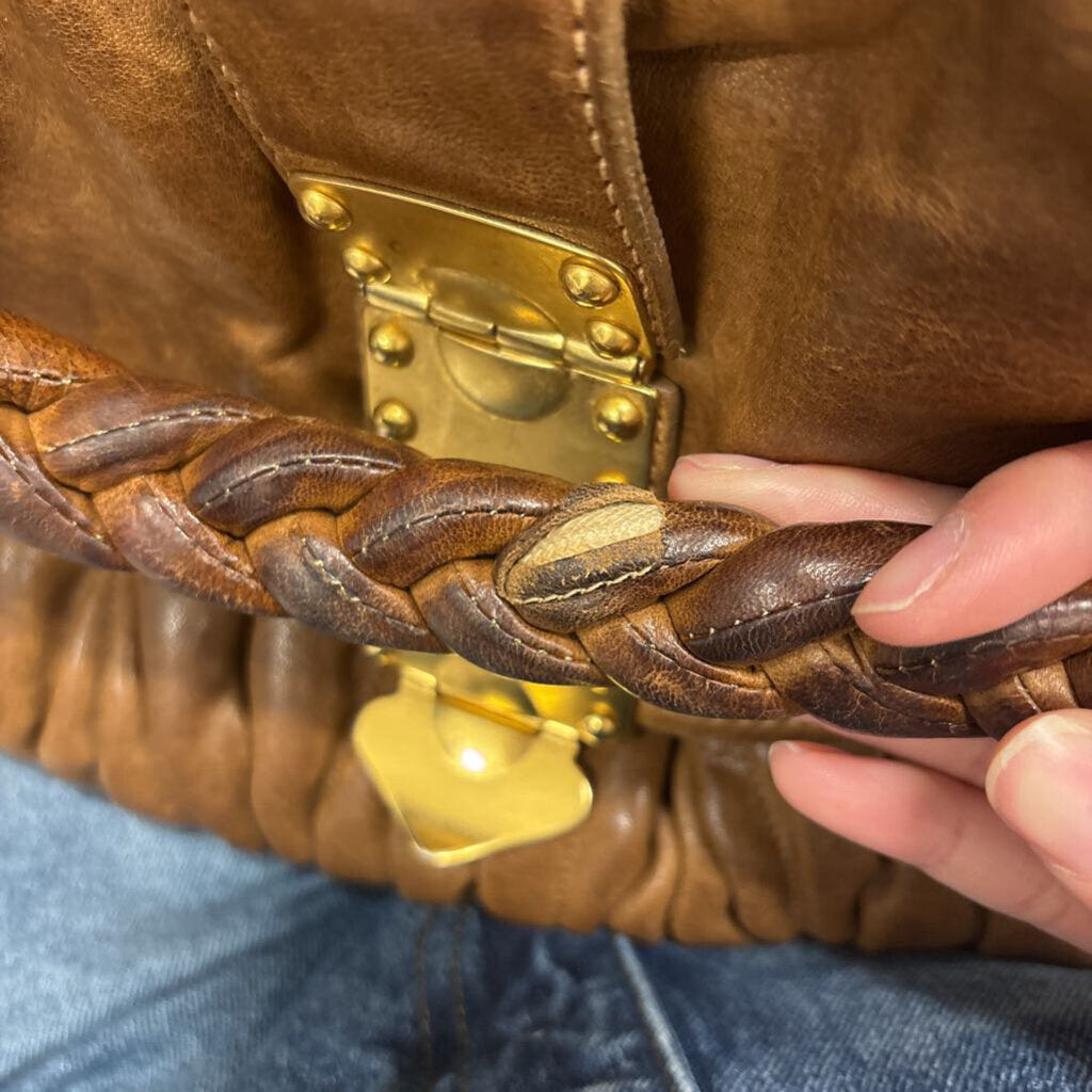 Brown Distresssed Matelease Bag (as is Handle)