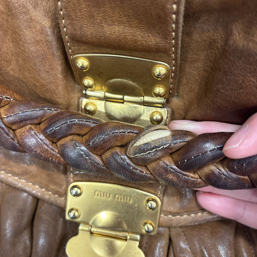 Brown Distresssed Matelease Bag (as is Handle)
