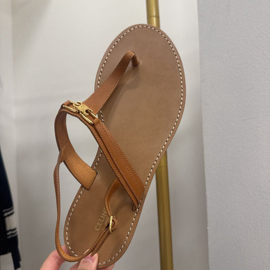 Brown Leather Triomphe Sandals