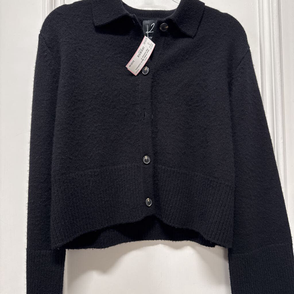 Black Cashmere Polo Swetaer