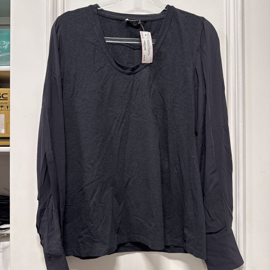Grey Cotton/Silk LS Shirt