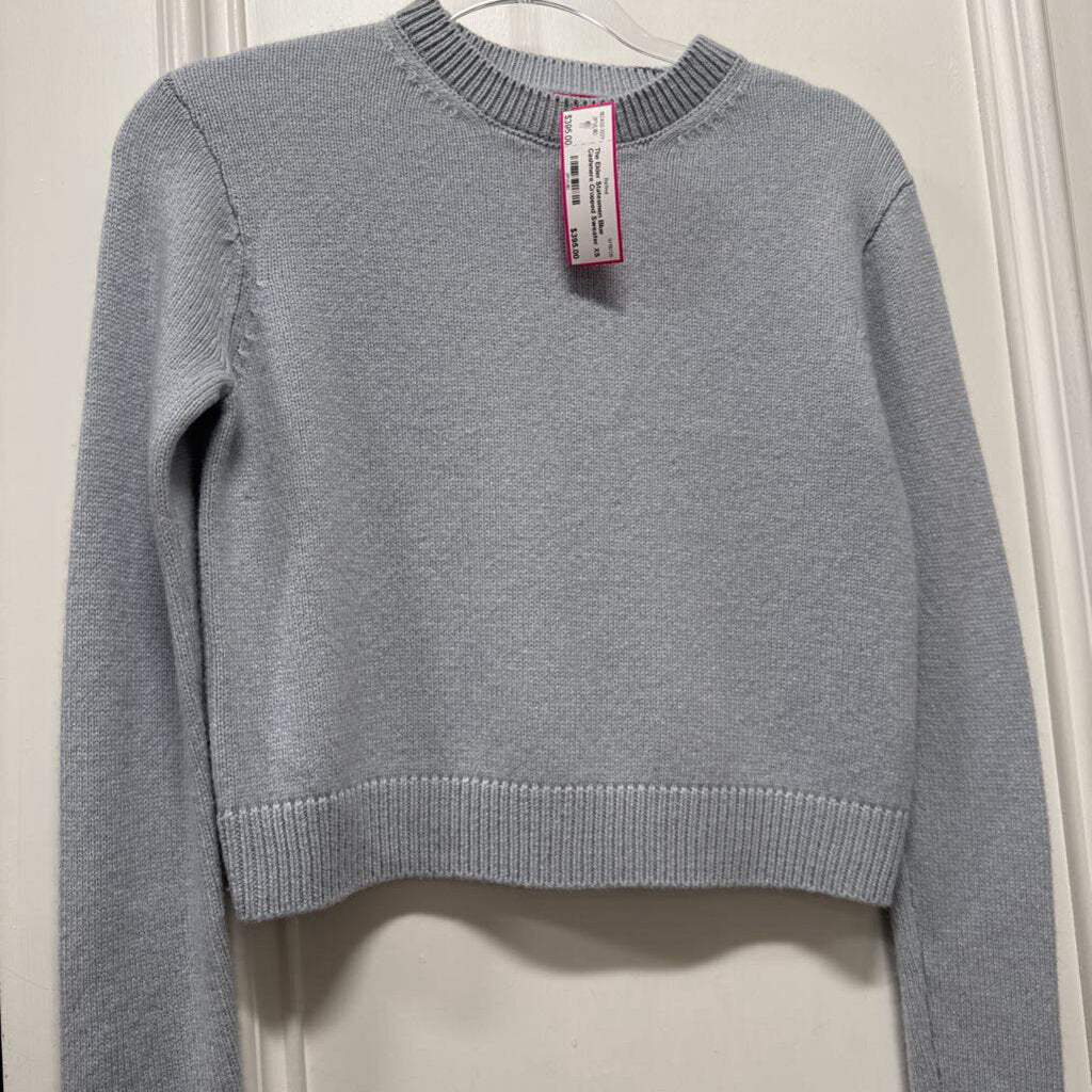 Blue Cashmere Cropped Sweater