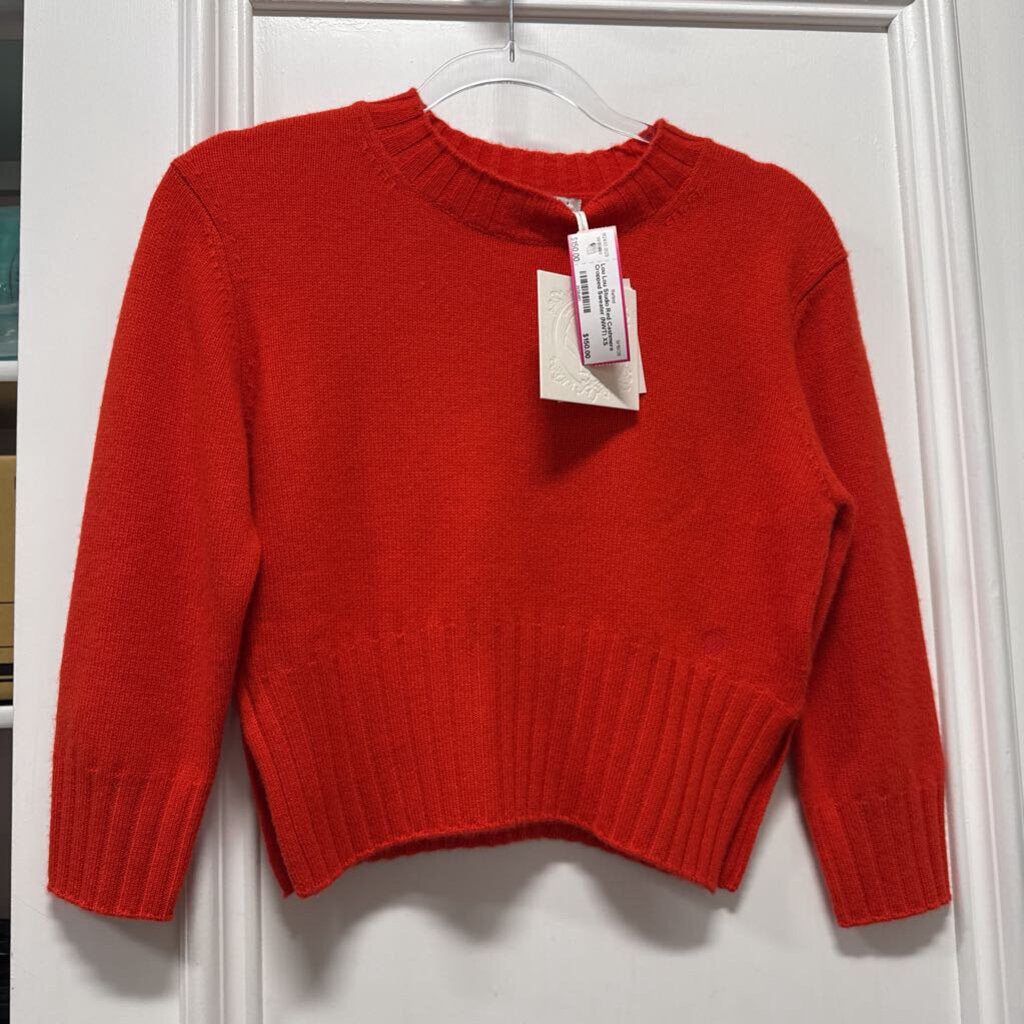 Red Cashmere Cropped Sweater (NWT)