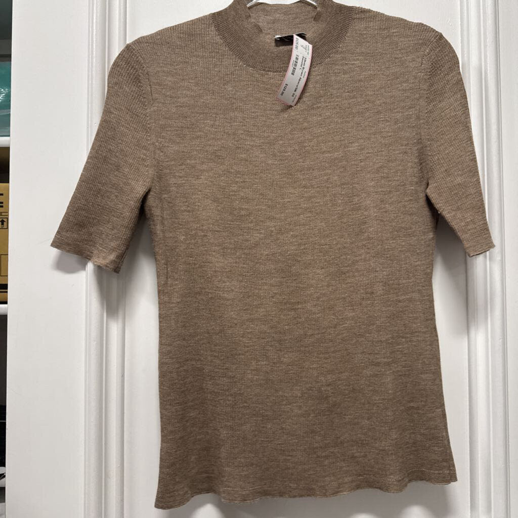 Brown Alpaca/Silk SS Sweater
