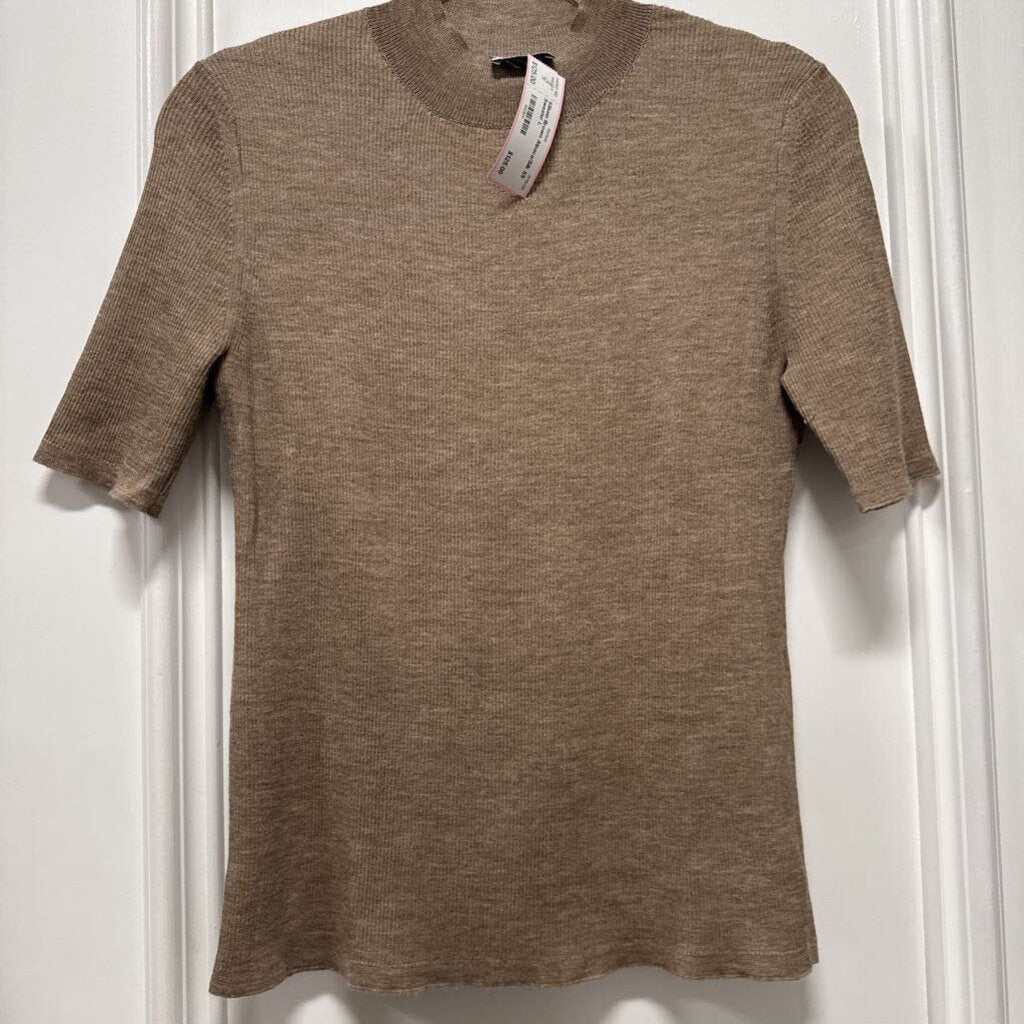 Brown Alpaca/Silk SS Sweater