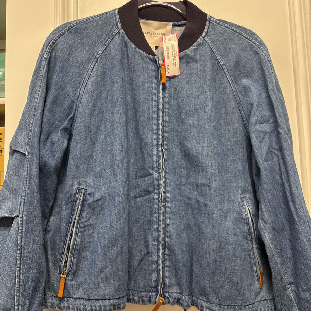 Blue Denim Bomber Jacket (998)