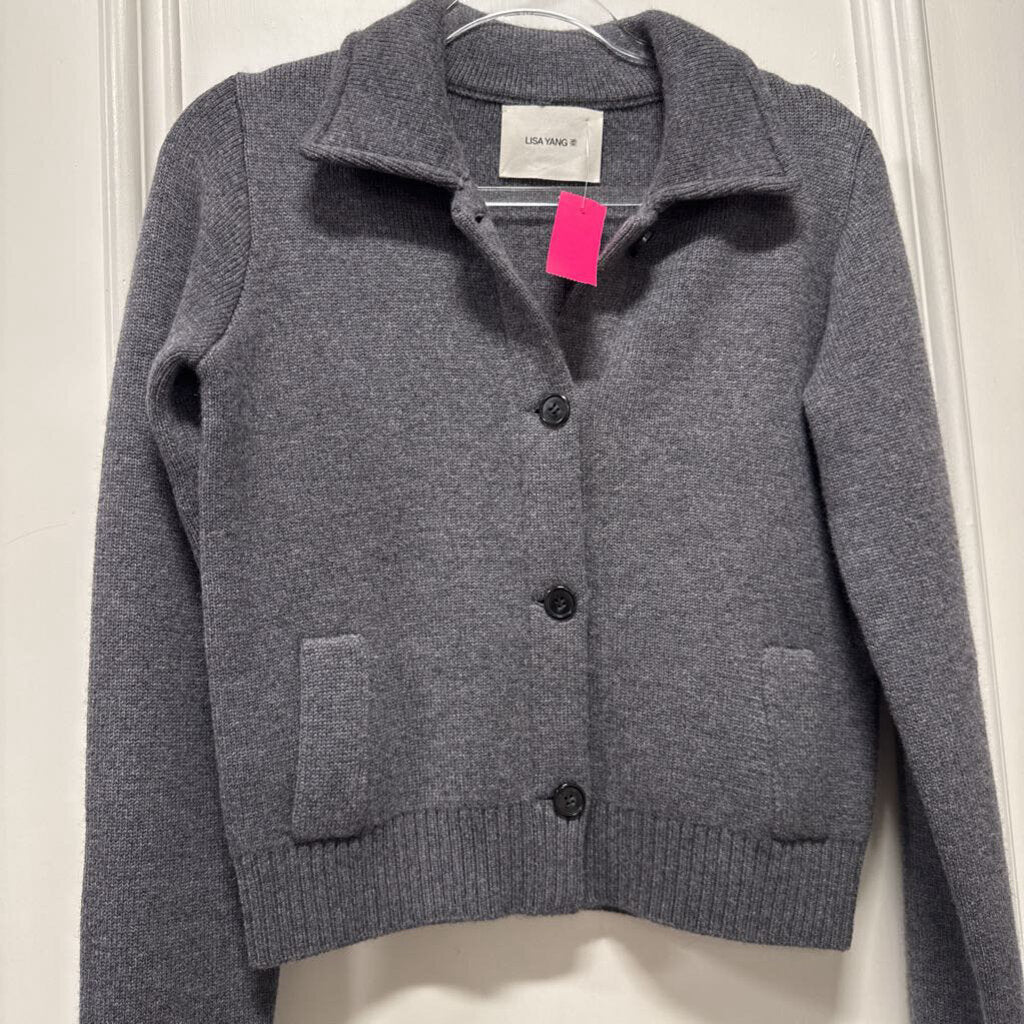Gray Cashmere Cardigan