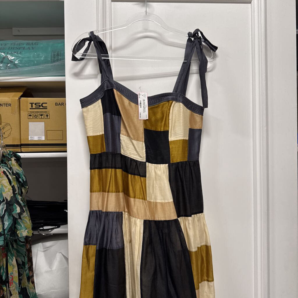 Multicolor Silk/Cotton Midi Dress