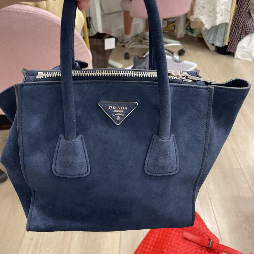 Blue Suede Handbag