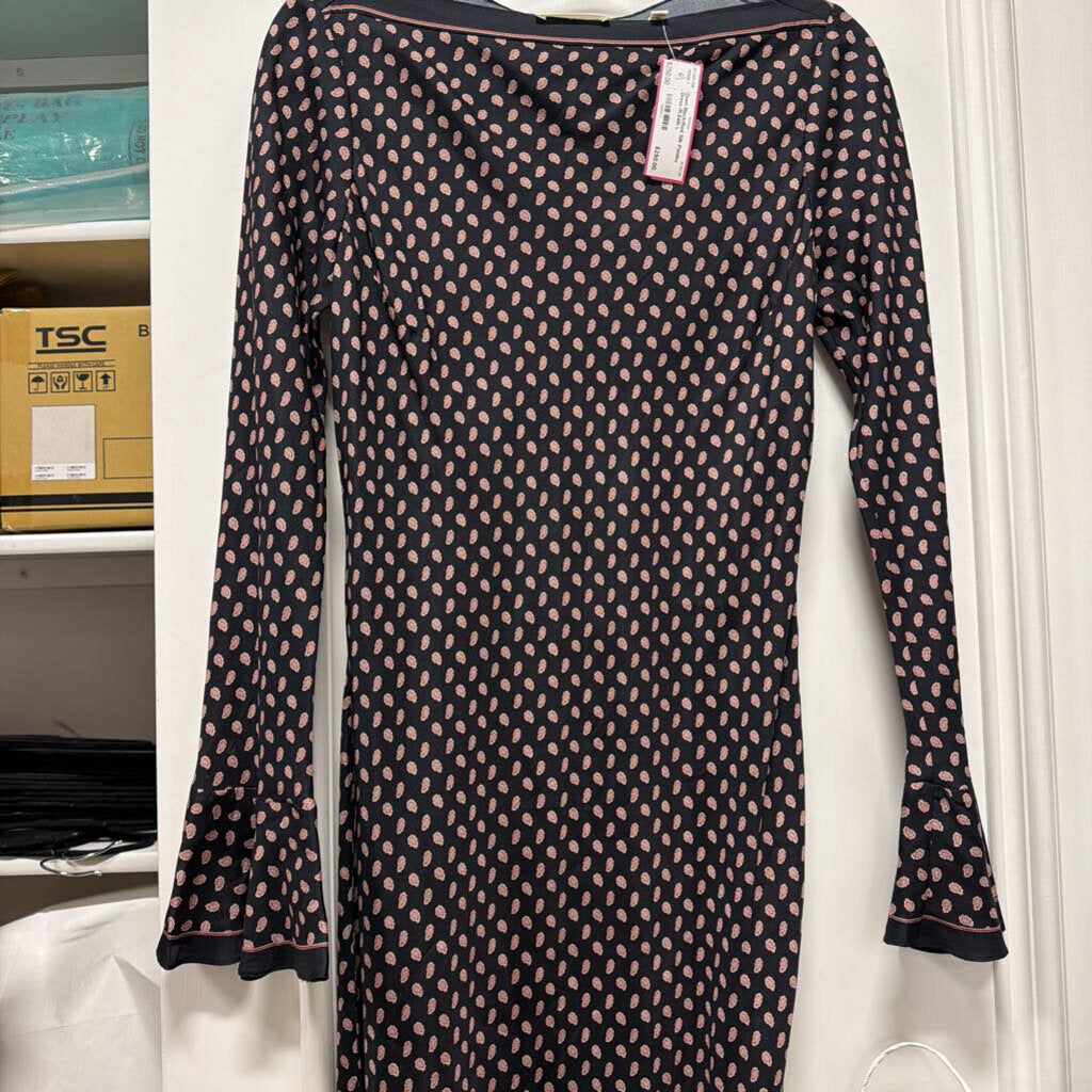 Black/Red Silk Paisley Dress (R.548)