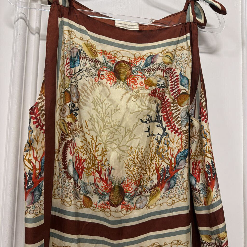 Multi Silk Sealife Print Mini Dress
