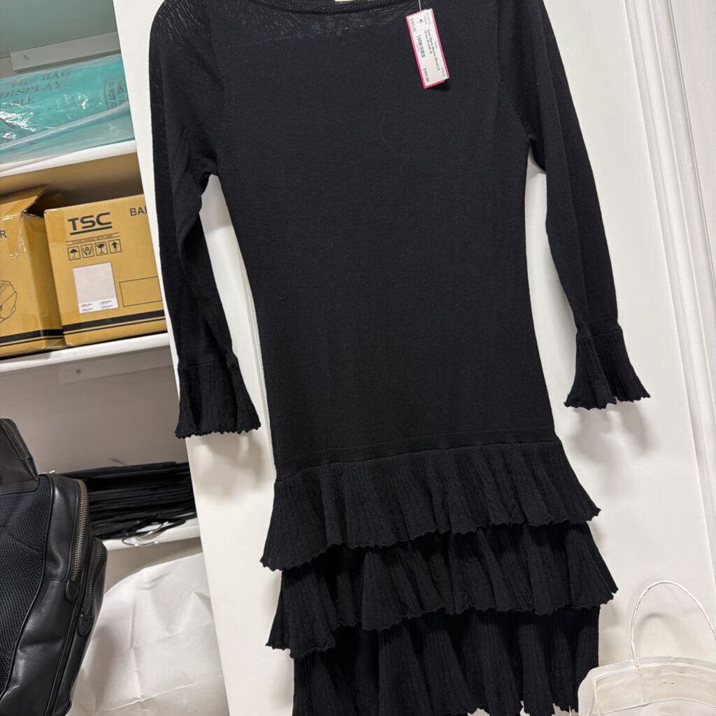 Black Merino Wool LS Dress (R.448)