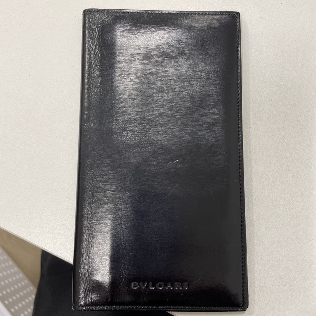Black Leather Long Wallet