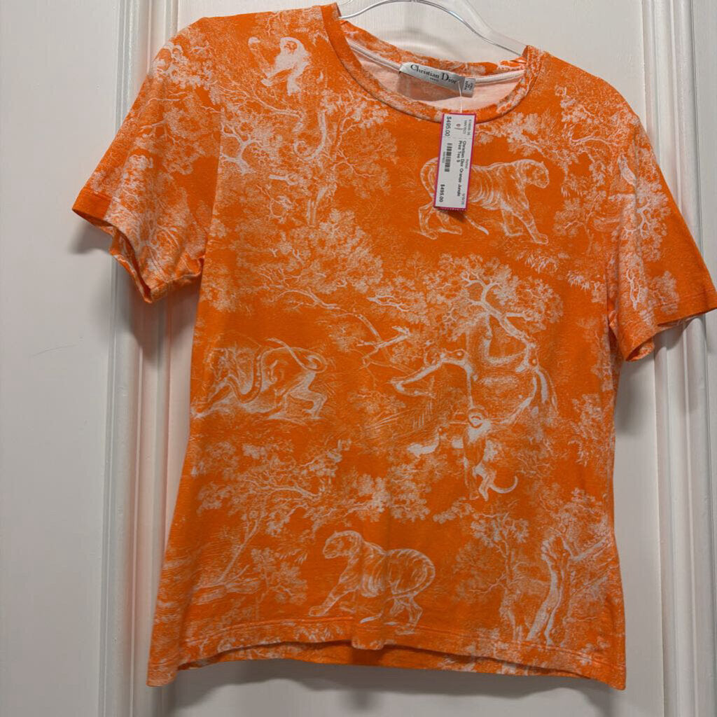 Orange Jungle Print Tee