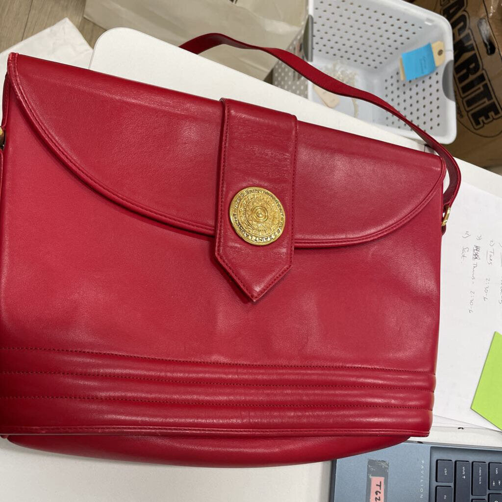 Red Leather Vintage Shoulder Bag(as is)
