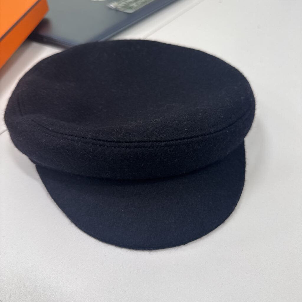 Black Wool Newsboy Cap