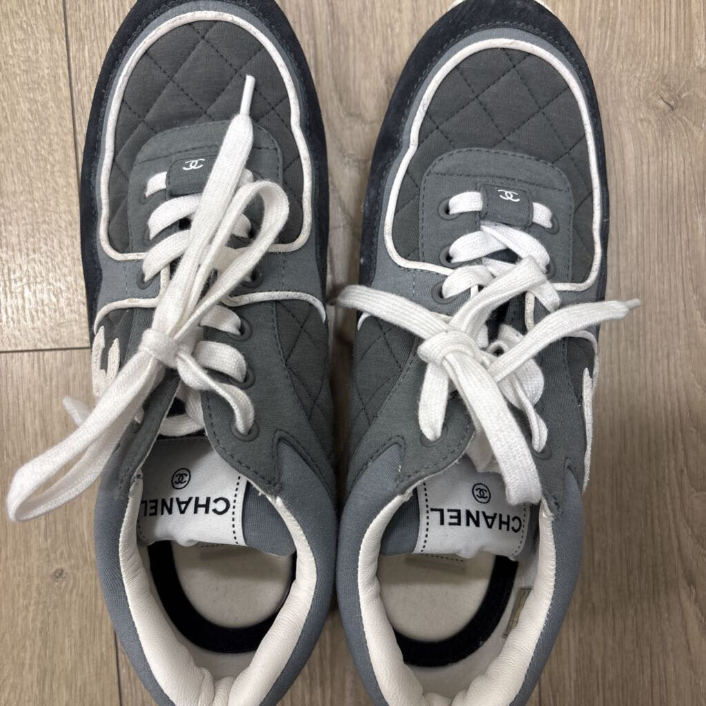 Gray/White Quilted CC Sneaker