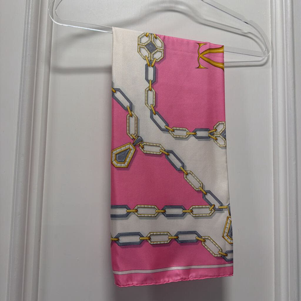 Pink Jeweled Silk Scarf
