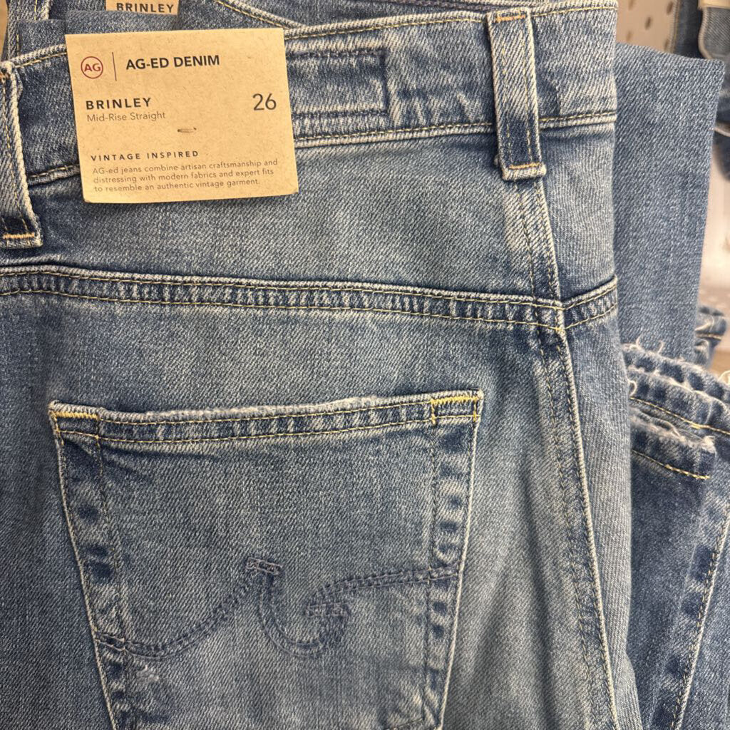 Blue Mid Rise Straight Jeans (NWT)