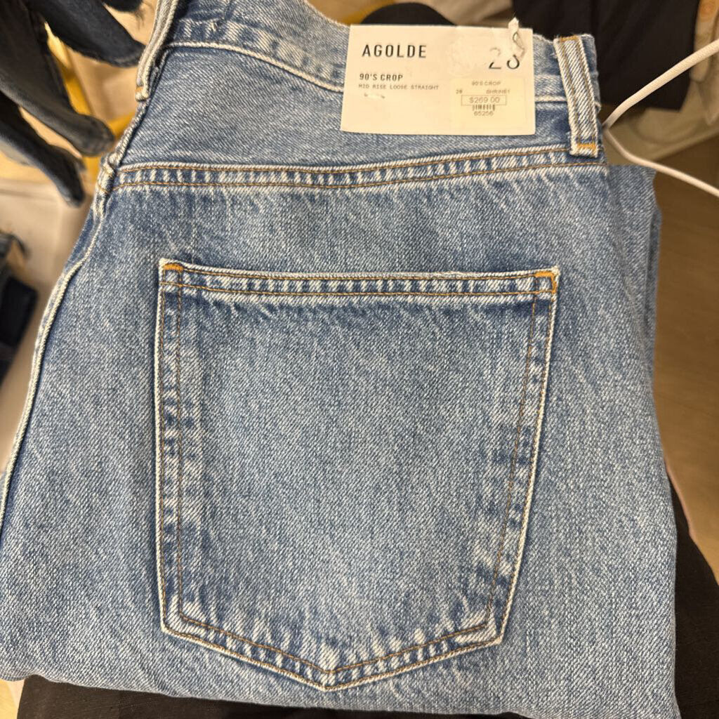 Blue Mid Rise 90s Crop Jeans (NWT)