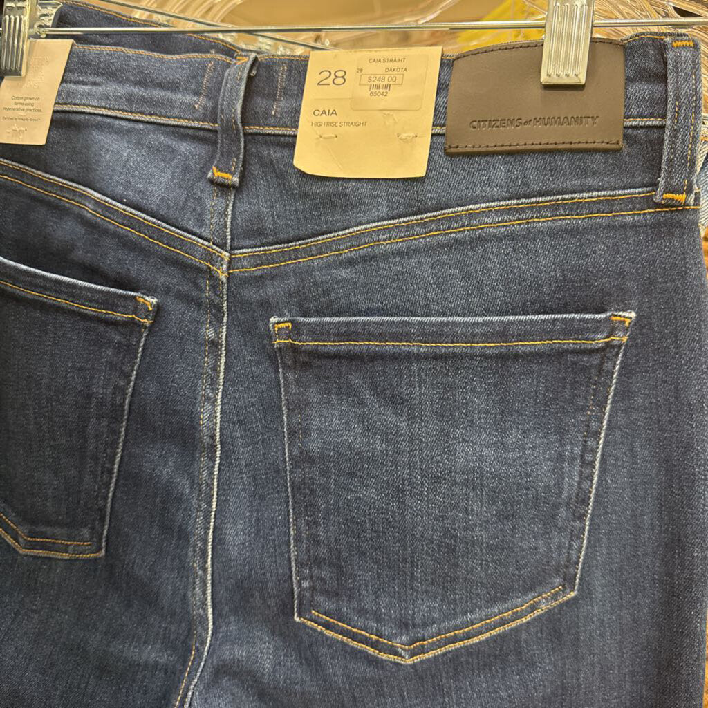 Dark Blue High Rise Straight Jeans (NWT)