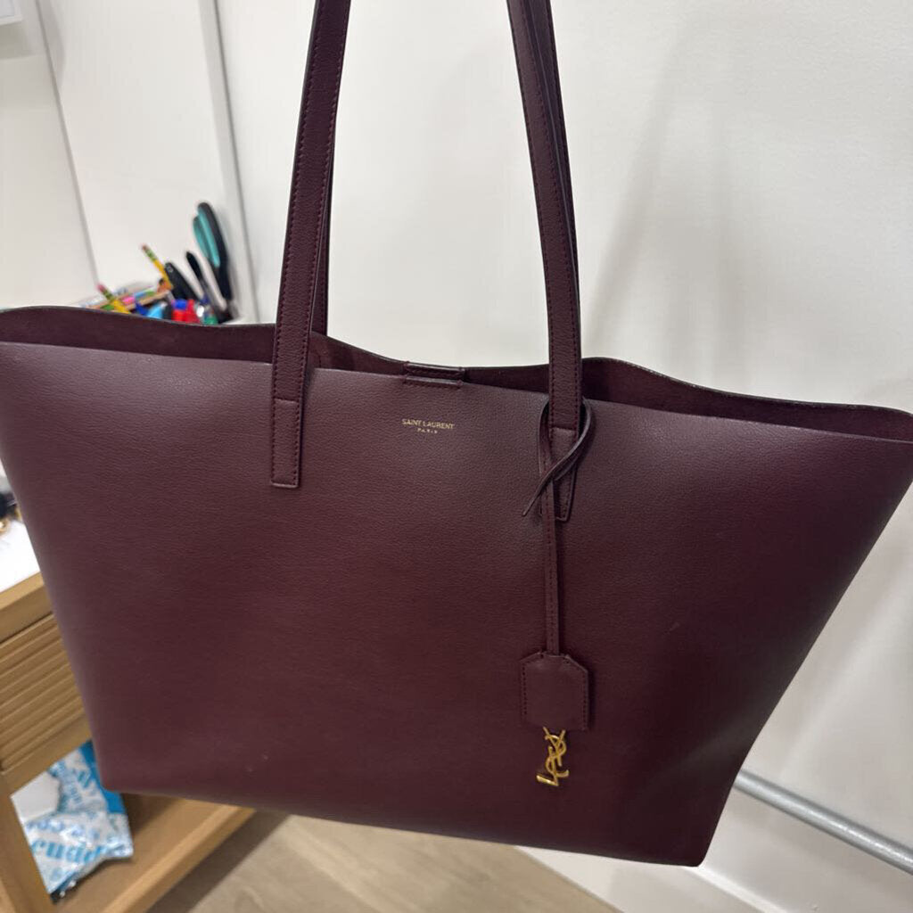 Maroon Leather Shopper Tote (as is-interior)