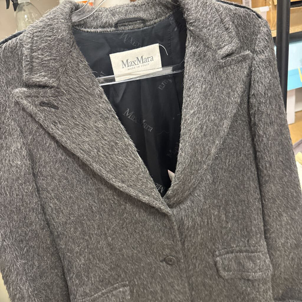 Gray Alpaca/Wool Belted Coat