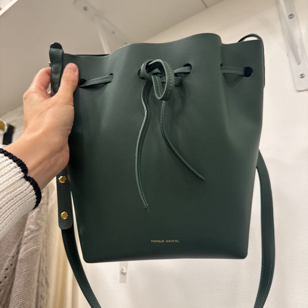 Green Leather Bucket Bag