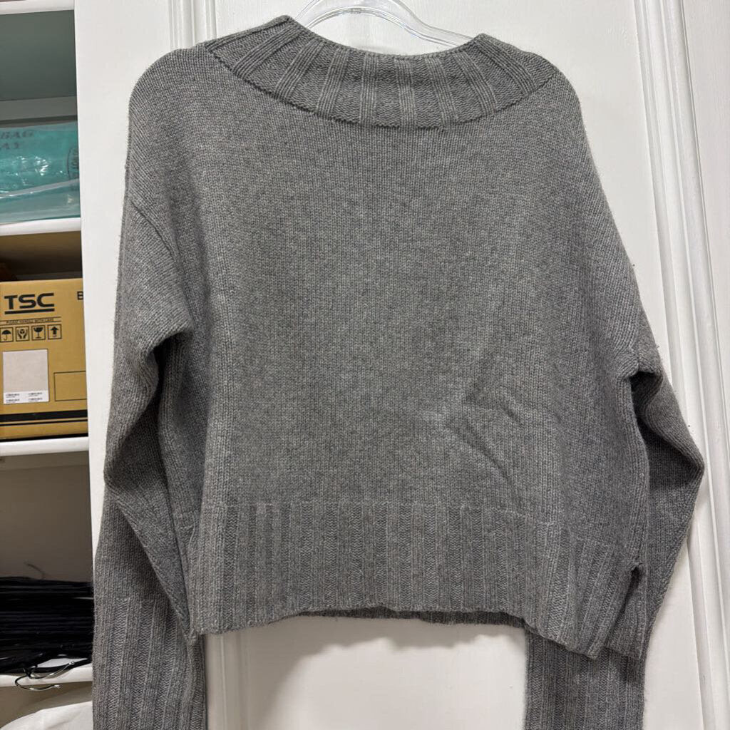 Grey Cashmere Turtleneck Sweater