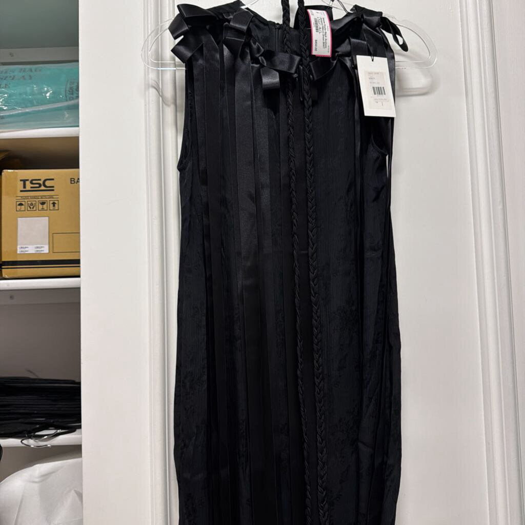 Black Acetate Jacquard Ribbon Dress (NWT 2320)