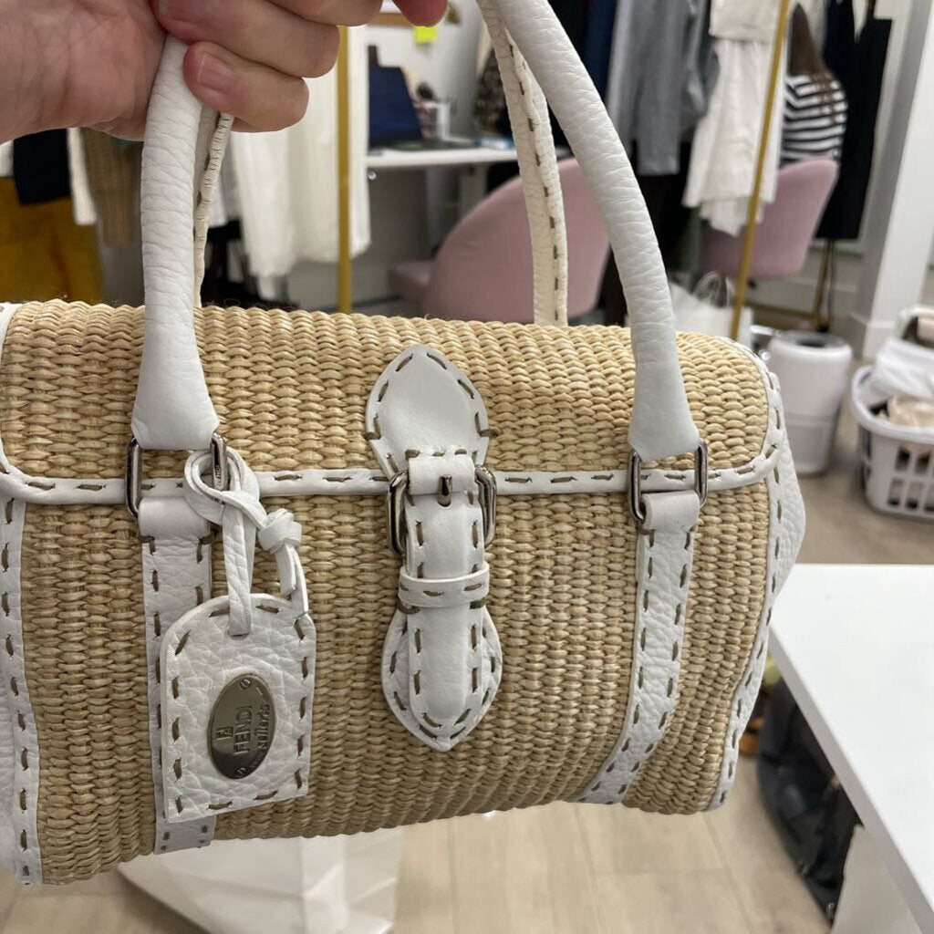Vintage Selleria Linda Raffia Bag