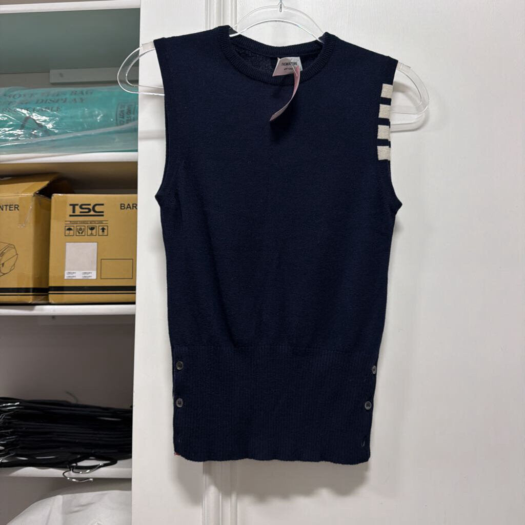 Navy Cashmere Sweater Vest