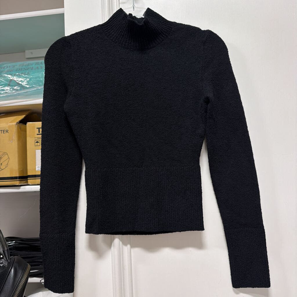 Black Viscose/Poly Boucle LS Top (NWT 1290)