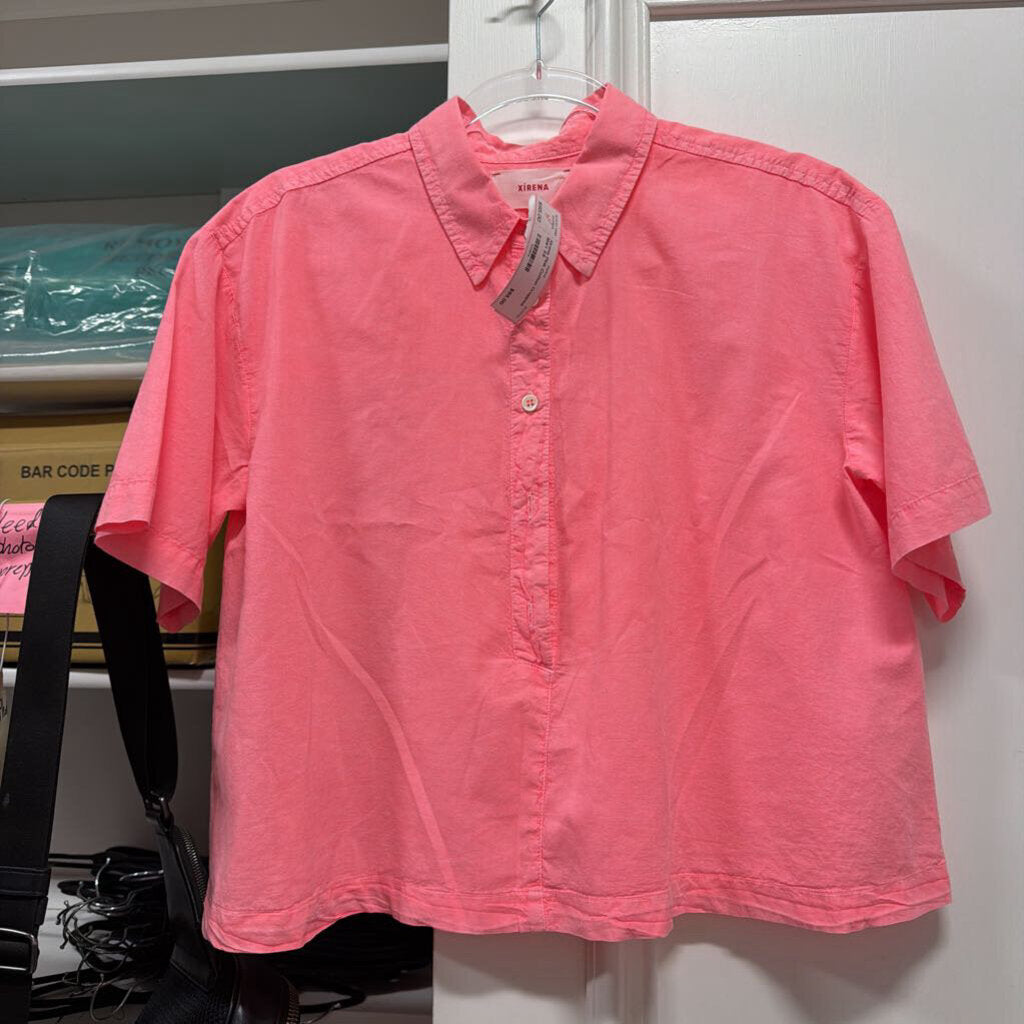 Pink Cotton Cropped Shirt