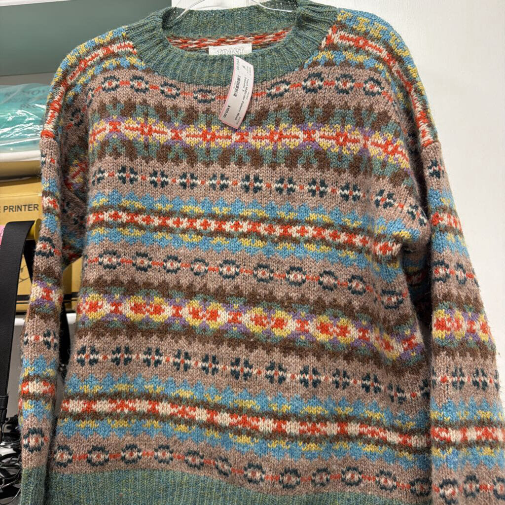 Multicolor Pattern Wool Sweater