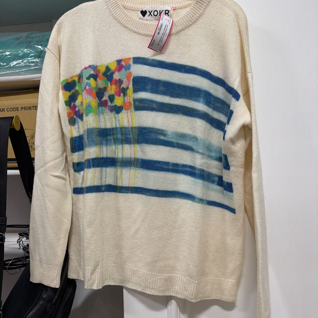 Cream Cashmere Flag Sweater